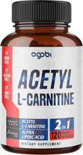 agobi Acetyl L-Carnitine &amp Alpha Lipoic Acid Complex 1500mg - Supplement for Brain Health Memory Focus &amp Mood Support - 120 Vegan Capsules for 2 Month Supply - Gluten-Free Non-GMO
