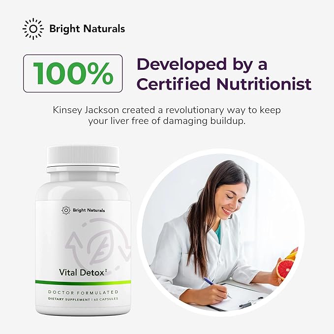 Vital Detox Liver Supplement - First Enzyme-Focused Liver Health Formula - Contains NAC with Milk Thistle Sulforaphane and More 90 Servings