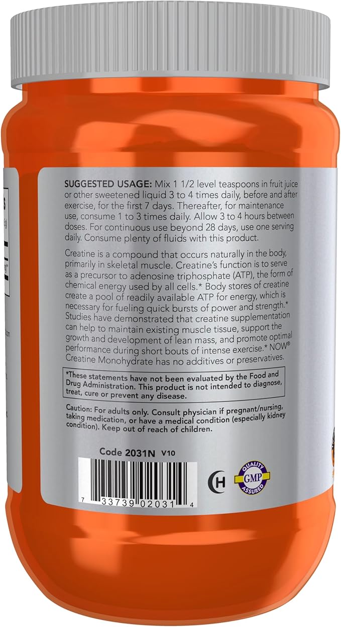 NOW Sports Nutrition Creatine Monohydrate Powder Mass Building*/Energy Production* 21.2-Ounce (Pack of 2)