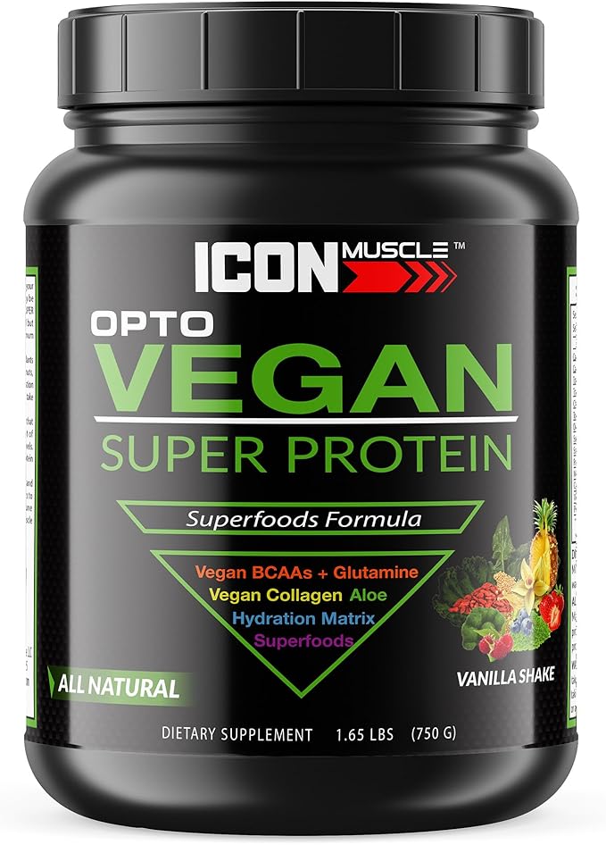 Opto Vegan Super Protein- Vanilla | Vegan Protein | Plant Based Protein | Hemp Pea Brown Rice | Greens | Antioxidants