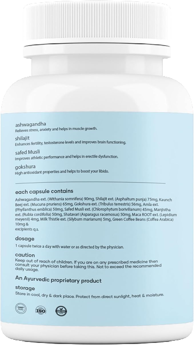 Mars Surgemax Natural Capsules with Shilajit &amp Safed Musli | Supports Energy Strength &amp Immunity | for Active Lifestyle | 60 Capsules | Pack of 1