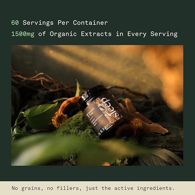 Fantastic Fungi Reishi Mushroom Capsules - Sleep Supplement for Adults with Red Reishi Mushroom Extract Passionflower &amp Hops - Adaptogenic 100% USDA Organic Complex Vegan 120 Caps (2-Month Sup