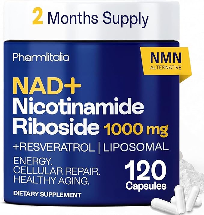 Liposomal NAD+ Supplement with Resveratrol - Nicotinamide Riboside 1000 Mg - NAD Supplements for Women &amp Men - NMN Supplement Alternative - Advanced NAD Resveratrol for Cellular Energy - 120 Capsu