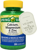 250 Count of Calcium Magnesium Zinc + Vitamin D3 Supplement – Bone &amp Muscle Support – 250 Caplets – Gluten Free nnh with Exclusive Vitamin &amp Mineral Guide