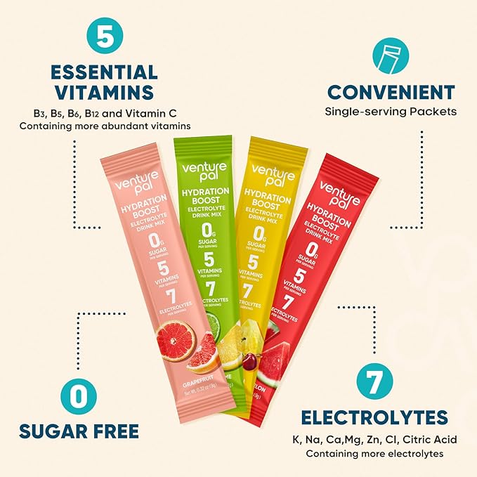 Venture Pal Magnesium Gummies + Electrolyte Powder Bundle – Sugar-Free Magnesium Glycinate with Ashwagandha &amp Electrolyte Drink Mix for Sleep Calm Mood &amp Hydration | Vegan Keto 60 Day Suppl