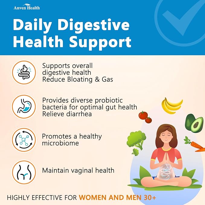 60 Billion Probiotics for Women and Men 19 Strains 5 Organic Prebiotics for Gut Digestive &amp Immune Health Supports Diarrhea Gas Bloating Vegan Probiotic Supplement Formula丨120 Caps