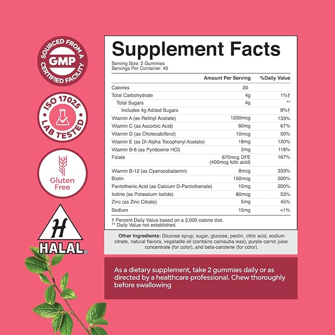 Bundle of Extra Strength Iron Gummies for Women and Men with Vitamin C for Higher Absorption and Delicious Daily Multivitamin for Adults Energy and Immunity - Vitamins for Women's Health and Wellness