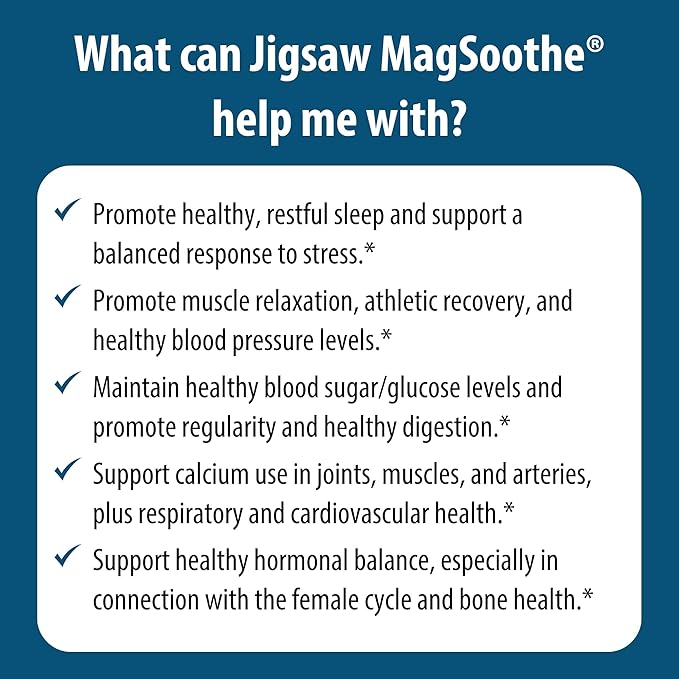 Jigsaw Health MagSoothe | Fast-Acting Calming Magnesium Glycinate Powder Supplement | Raspberry Lemonade Flavor | 60 Servings (Packets)