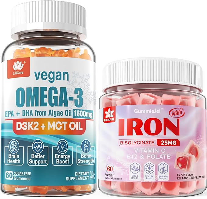 Vegan Iron Gummies Supplement Vegan Omega3 Gummies 1280mg
