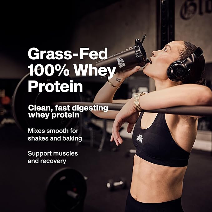 Muscletech Grass-Fed Whey Protein Powder (Triple Chocolate 1.8LB) - Whey Protein Smoothie &amp Milk Shake Mix Supports Muscle Gain &amp Recovery - 20g of Whey Protein for Women &amp Men - Non-GMO