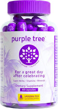 purple tree Post-Celebration Wellness Supplement | Liposomal Dihydromyricetin (DHM) L-Glutathione Milk Thistle for Liver Support &amp Hydration | Electrolytes B Vitamins Willow Bark | 60 Capsules