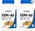 Nutricost KSM-66 Ashwagandha Root Extract 600mg 60 Veggie Caps (2 Bottles) - 5% Withanolides - with BioPerine