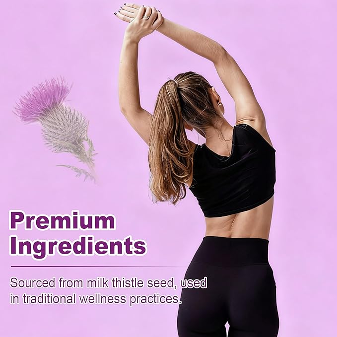 NETICKLP 750mg Milk Thistle Supplement - Organic Milk Thistle Extract for Healthy Liver Herbal Wellness Support Non-GMO Gluten-Free 60 Capsules