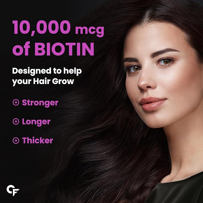 Carbamide Forte Biotin 10000mcg (High Potency) per Veg Tablet - Supports Hair Growth Glowing Skin and Strong Nails - Biotinova (120 Tablets)