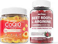 Sugar-Free CoQ10 200mg 100mg Filled Gummies + Nitric Oxide Beet Root Gummies 1200mg