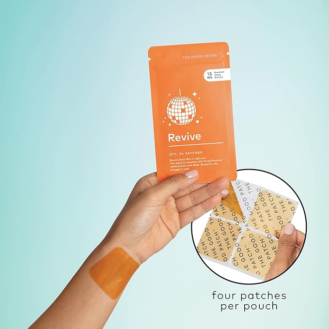 The Good Patch Revive Recovery Patch with Hemp Natural Patch with Hemp Extract and DHM Plant-Powered Wearable Wellness Sustained Release Bounce Back After a Night Out (16 Total Patches)