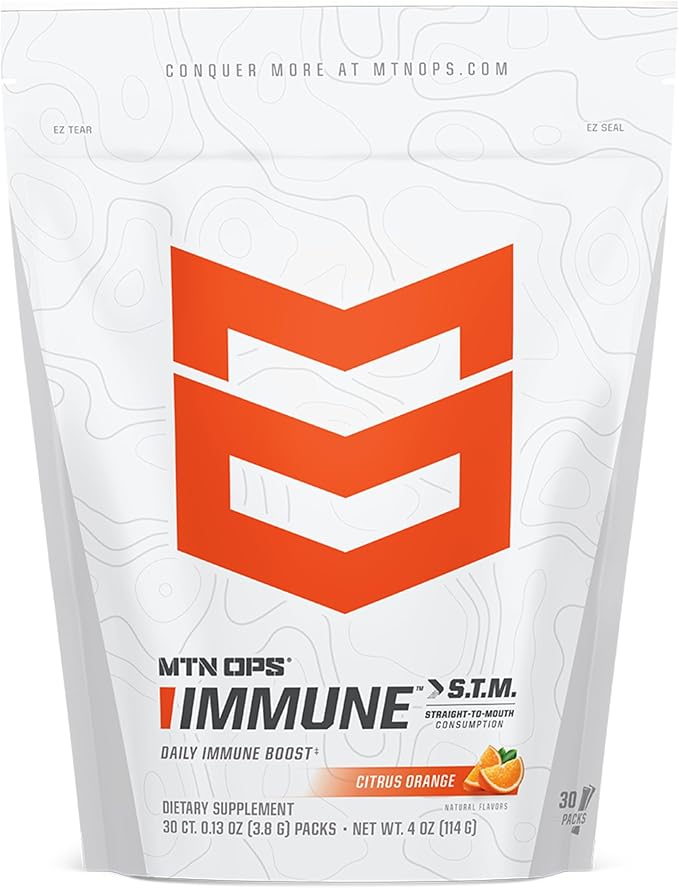 MTN OPS Immune STM Powder Drink Mix Vitamin C Vitamin D Zinc &amp Antioxidants for Daily Immune Support Hydration &amp Wellness 30 Servings Citrus