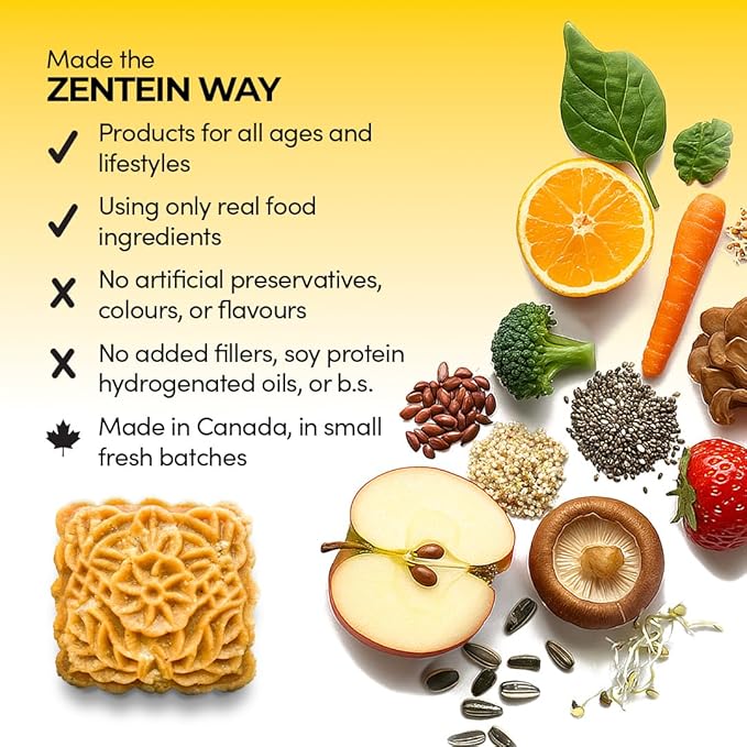 Zentein Elite Square Protein Peanut Butter &amp Honey Snack Square Bar – Crispy Rice and Superfood Blend – 10g Protein 12 Essential Vitamins 150 Calories – 12‑Count Box