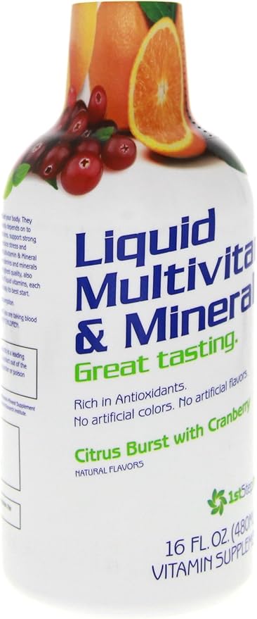 1st Step Pro-Wellness Liquid Multi-Vitamin and Mineral Supplement Citrus Burst 16-Ounce Bottles
