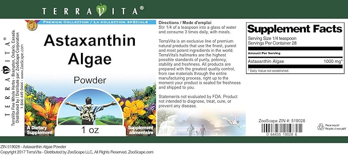 Astaxanthin Algae Powder (1 oz ZIN: 519028)