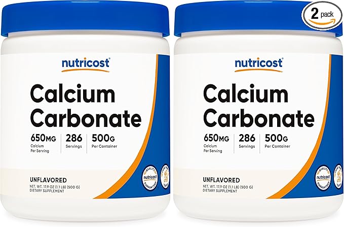 Nutricost Calcium Carbonate Powder 500 Grams (Pack of 2)