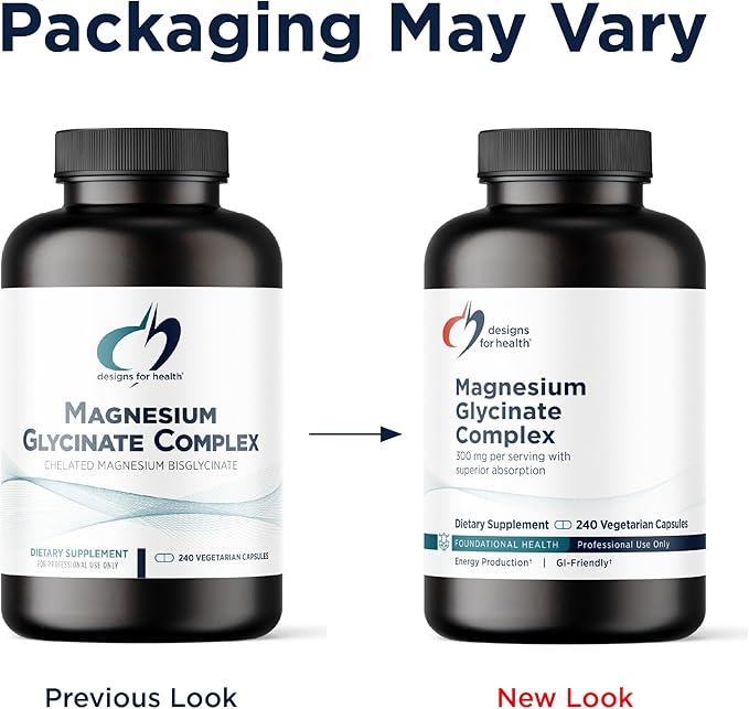 Designs for Health Magnesium Glycinate Complex - Chelated Magnesium Bisglycinate + High Absorption Magnesium for Calming &amp Sleep Heart Health Immune Support &amp Bone Strength - Vegan (240 Caps