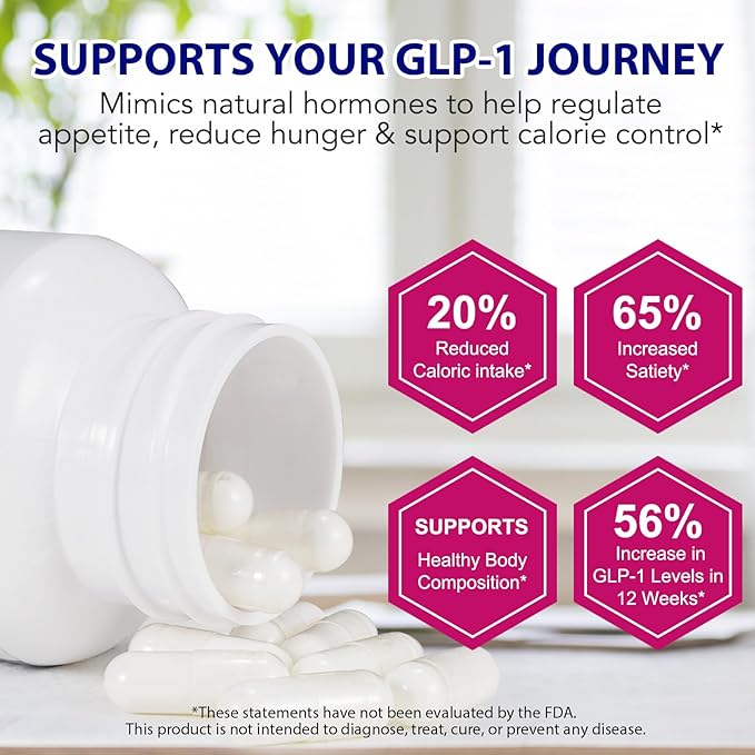 GLP 1 Supplement GLP-1 Probiotic for Appetite Regulate &amp Gut Health Reduce Hunger &amp Cravings for Digestive Promote GLP-1 Production &amp Support Weight Management Vegan for Women &amp Me