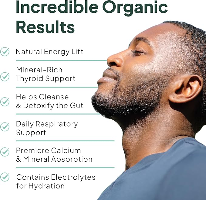 Organics Ocean Wild Sea Moss Capsules - 100% Organic Irish Sea Moss with Organic Chlorella Bladderwrack and Vitamin D for Energy Lung Health and Thyroid Support for Women and Men - 3 Bottles