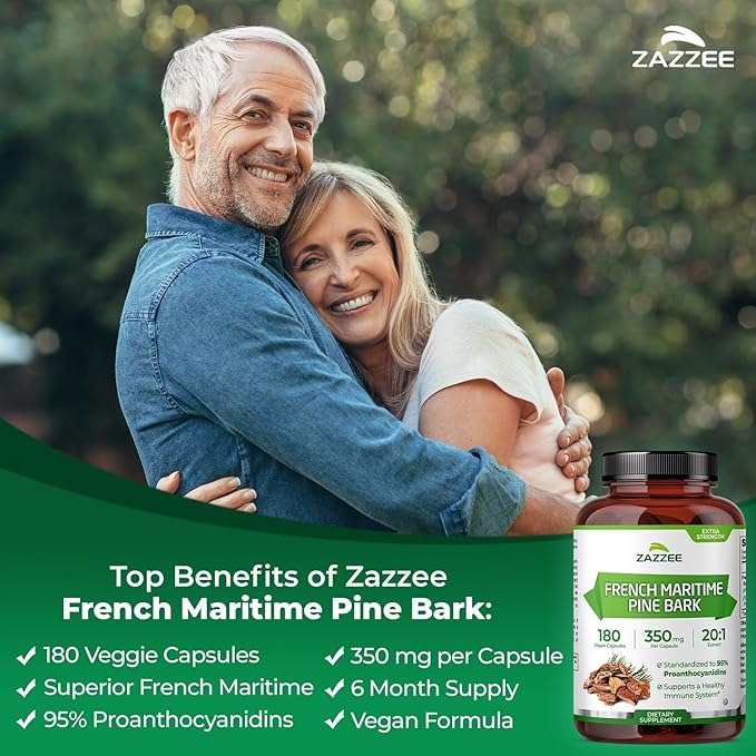 Zazzee Organic Nettle Leaf and French Maritime Pine Bark Extract Capsules | 20:1 Stinging Nettle Extract Plus French Pine Bark | Prostate Support Bundle