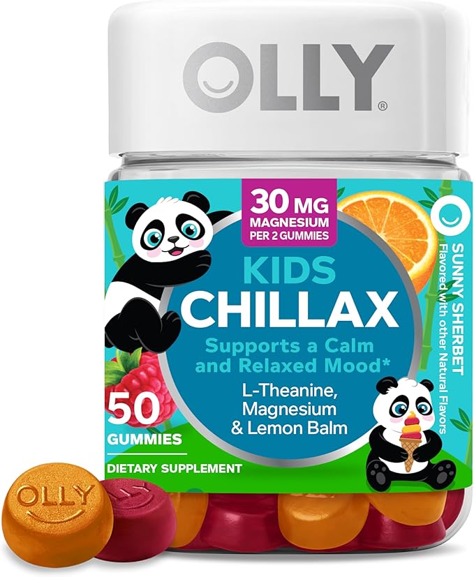 Focus Factor Kids Complete Daily Chewable Vitamins Multivitamin &amp OLLY Kids Chillax Magnesium Gummies Lemon Balm Calm Chews
