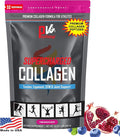 PhysiVantage Supercharged Collagen Peptides Powder - Hydrolyzed Collagen for Joint Tendon Ligament &amp Skin Health Support - Pomegranate Keto Paleo 16oz | Enhanced with Vitamin C BCAAs Grass