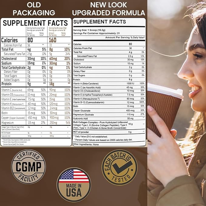 Collagen Keto Coffee Creamer Powder 12.22 oz Pack of 12 Hydrolyzed Collagen Peptides with Coconut MCT Oil Magnesium Unflavored Protein Powder Sugar Free Coffee Creamer for Smoothies