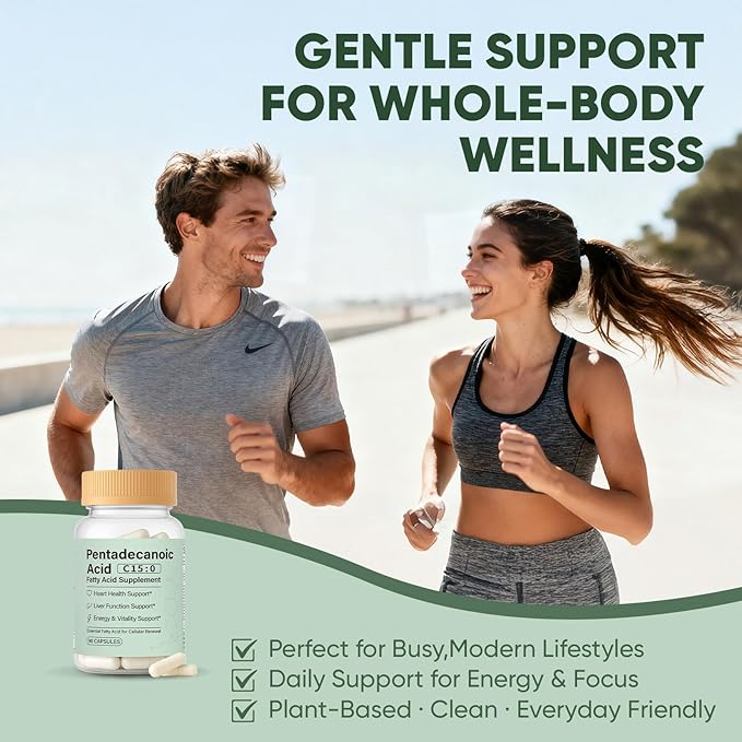 Pentadecanoic Acid Capsules C15:0 Fatty Acid Supplement – Pure Plant-Based Essential Fatty Acid - 90 Vegan Capsules (1)