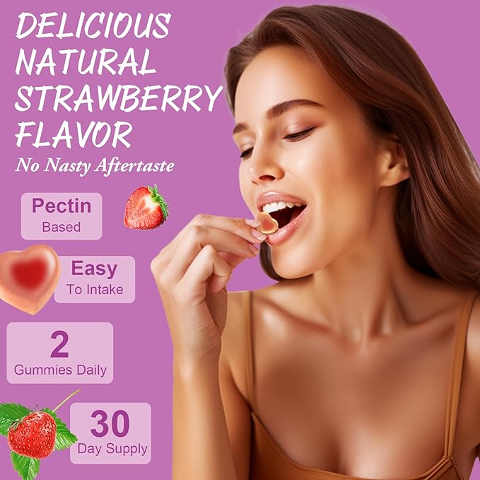 Multivitamin Filled Gummies for Women - Strawberry Flavor &amp Vitamin B2 Gummies - Natural Flavor