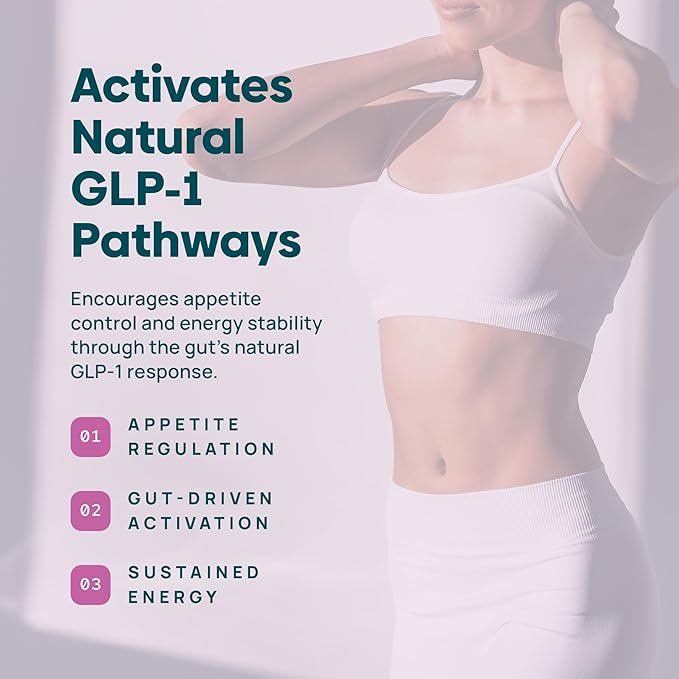 GLP-1 Probiotic | Akkermansia GLP-1 Supplement Fiber GLP 1 Booster | Probiotic and Fiber Support with Inulin Psyllium PHGG and Soothing Ginger Extract - Berry Citrus 15 Ct.