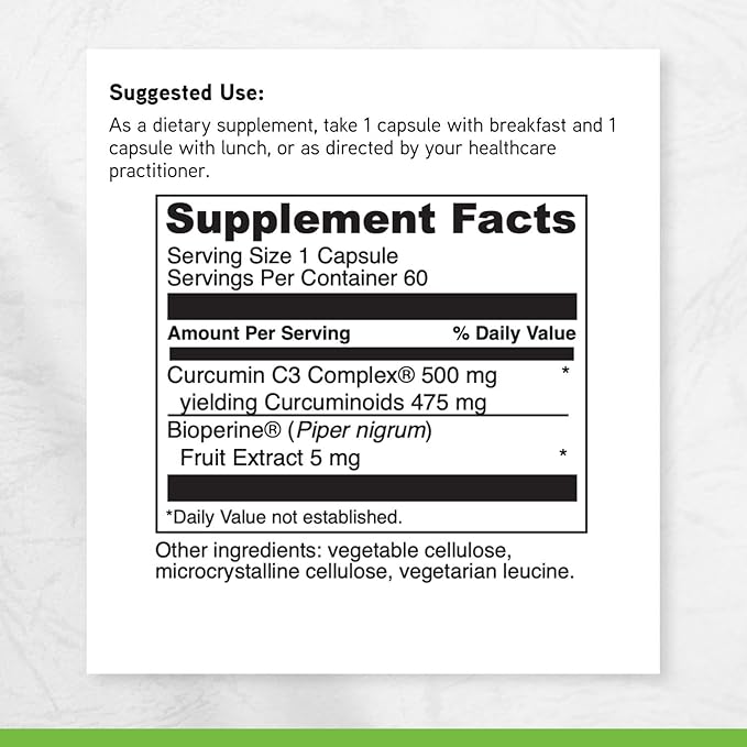 DAVINCI Labs Curcumin C3 Complex - Dietary Supplement to Support Gallbladder Function and Healthy Liver - with Curcuminoids and Bioperine Fruit Extract - Gluten-Free - 60 Vegetarian Capsules