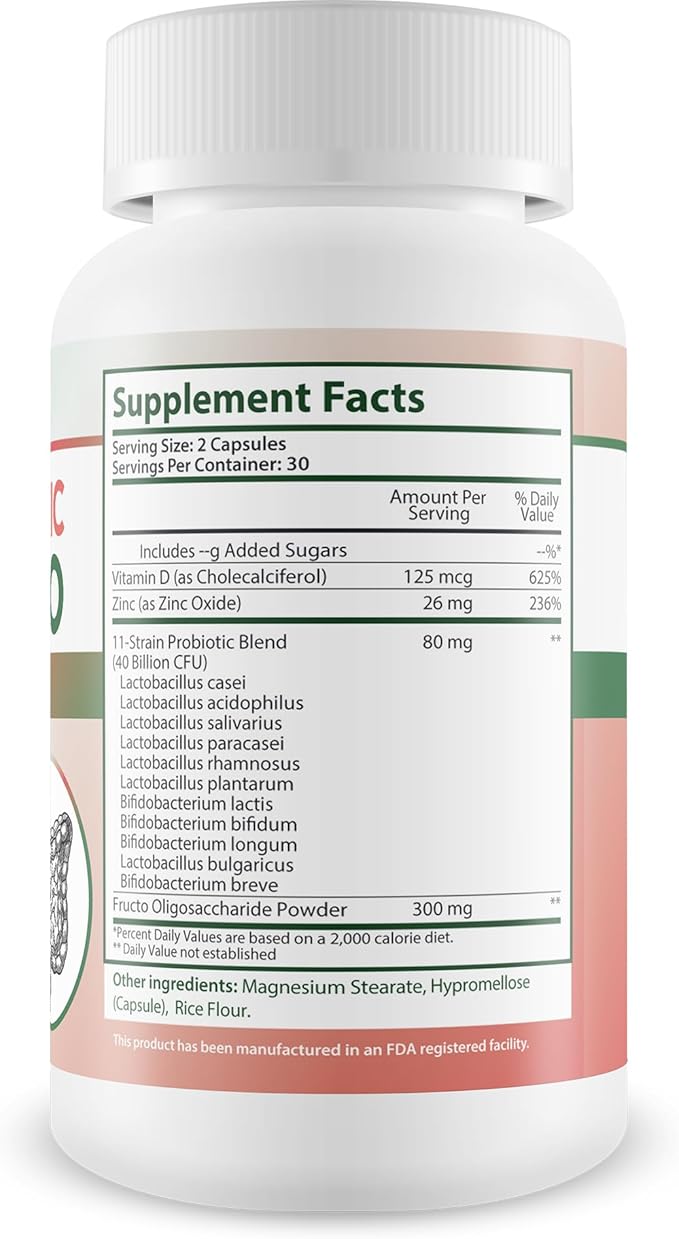Probiotic Combo Pro - Our Best Probiotic Prebiotic Combo &amp Best Prebiotics and Probiotics For Diverticulosis - 40 Billion Cfu Probiotics Vitamin D Zinc Fiber Diverticulosis Supplement