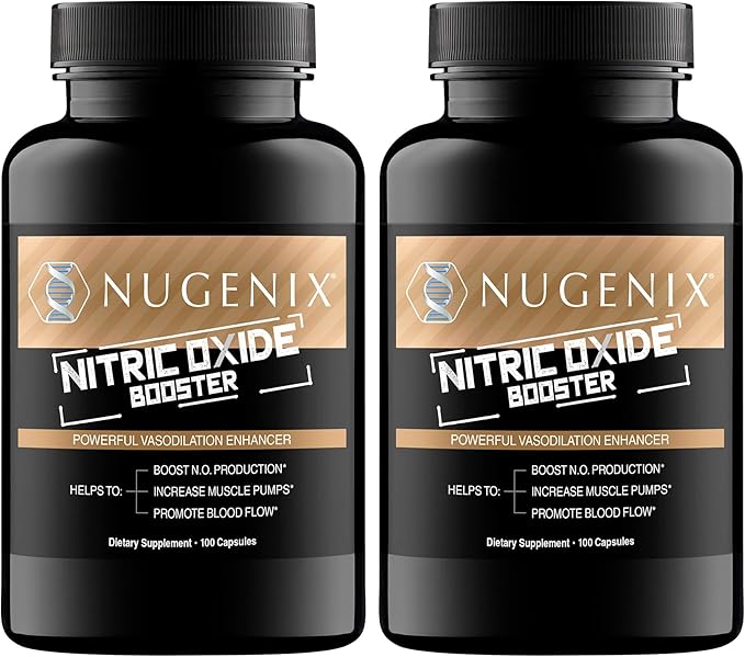 Nugenix Nitric Oxide Booster Supplement - Nitric Oxide Flow L-Arginine L-Citrulline Pine Bark Extract - Vasodilator - 200 Count