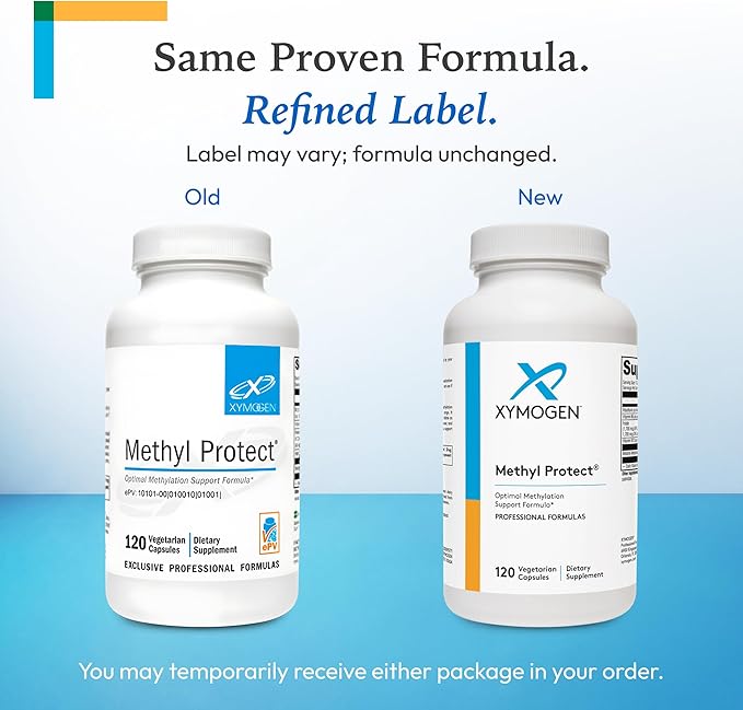 XYMOGEN Methyl Protect - Optimal Methylation Formula with Methyl Folate Vitamin B12 (Methylcobalamin b12) Riboflavin + B6 Vitamins - Cognitive Homocysteine + Heart Health Supplements (120 Capsules)