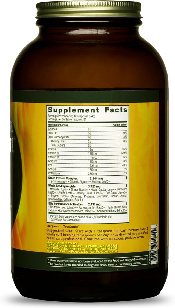 HealthForce SuperFoods Elite Green Protein Elite Mesquite 500 Grams Powder