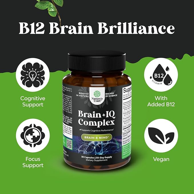 Bundle of Nootropic Memory Supplement for Brain Support and Advanced Brain Supplement for Memory and Focus - for Brain Boost and Natural Energy Booster - for Brain Fog Clarity Energy and Recall