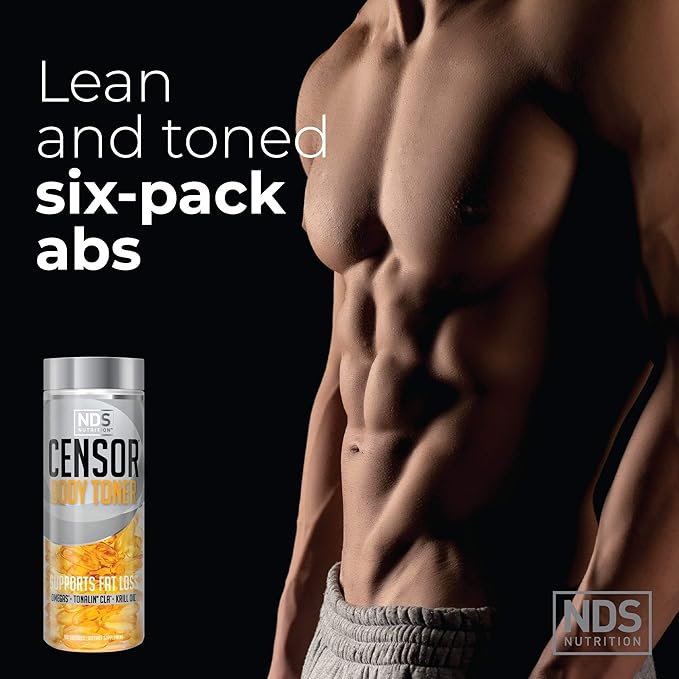 NDS Nutrition Censor - Fat Loss and Body Toner with CLA Fish Oil Safflower and Omega 3-6-9 Blend - Dietary Supplement for Improved Energy and Health (90 Softgels)