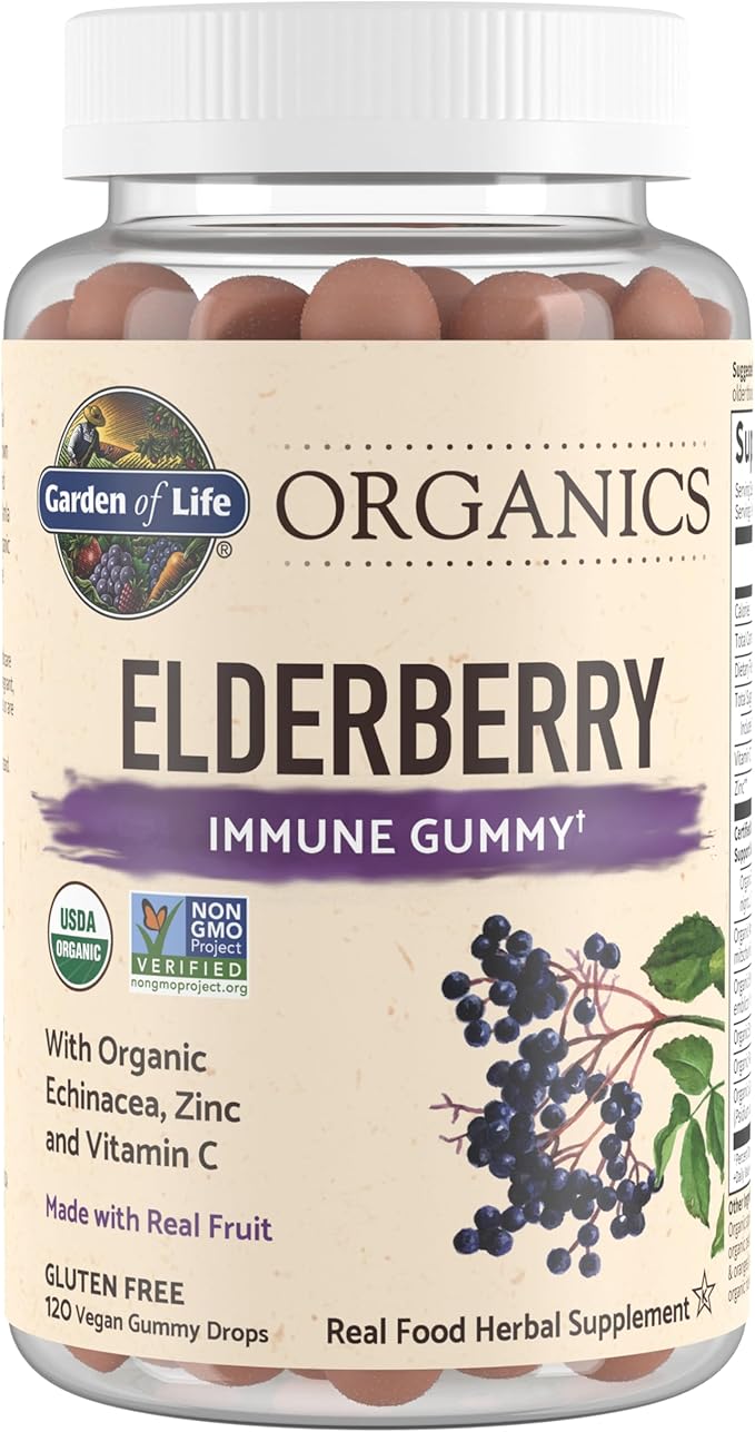 Garden of Life Women's Multi 120 Capsules &amp Elderberry Gummies Immune Support 120 Vegan Gluten Free Gummies