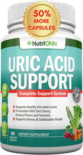 Uric Acid Flush - Herbal Uric Acid Cleanse Supplement - With Tart Cherry Celery Seed Extract Chanca Piedra Devil’s Claw &amp Green Coffee Bean - Vegan - Supports Gallbladder and Kidney Health
