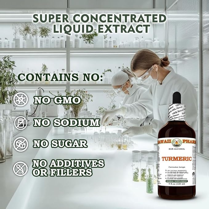 Turmeric (Curcuma Longa) Dry Rhizome Glycerite All Natural Vegan Lab Tested Alcohol-Free Liquid Extract - 32 fl.oz
