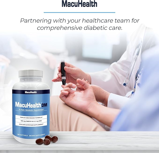 Macuhealth Daily Metabolic Triple Carotenoids with EPA/DHA Omega-3 - Vital Minerals with Zinc – 180 Softgels for Long-Lasting Use