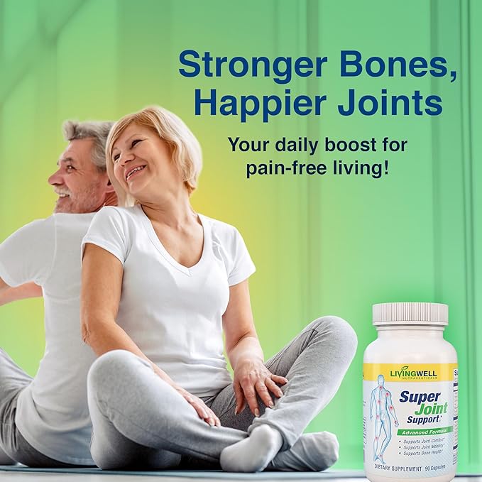 SUPER JOINT SUPPORT Glucosamine Chondroitin &amp MSM for Bone &amp Muscle Health - Joint Supplement for Men &amp Women with Vitamin D B12 Magnesium Potassium &amp Calcium - All in One Support -