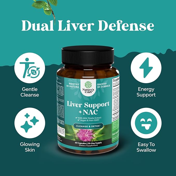 Bundle of Liver Support NAC Supplement with Milk Thistle for Liver Cleanse Detox &amp Repair and Ox Bile Salts for Gallbladder Support - Purified Bile Salts Pancreatin Digestive Enzymes Ox &amp Beta