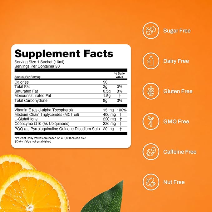 Mikra Glutathione+ Liposomal Antioxidant Supplement with CoQ10 &amp PQQ - Advanced Cellular Support for Energy Focus &amp Immune Health Support - Liquid Glutathione Supplement - 30 Single-dose Vial