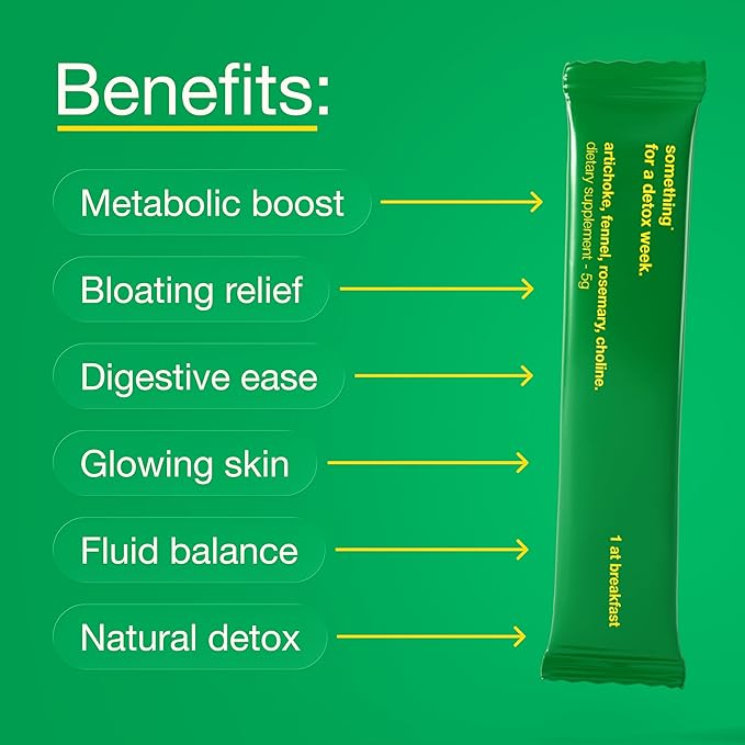 Something for a Detox Week Every Day Liver Cleanse Powder Stick Packs Natural Supplement with Artichoke Choline zinc and inositol. Maintains Normal Liver Function and Supports detoxification
